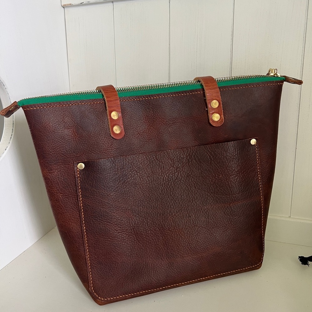 Lamb Leather Goods Small Zipper Tote
